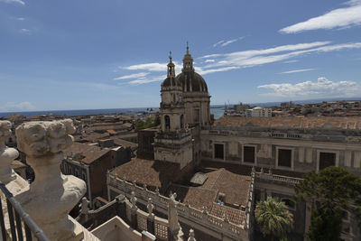 Panoramic view of buildings in catania city against sky