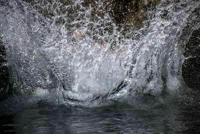 Water splashing in sea