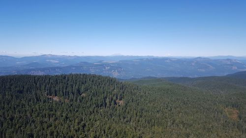 Scenic view of mountains against clear sky