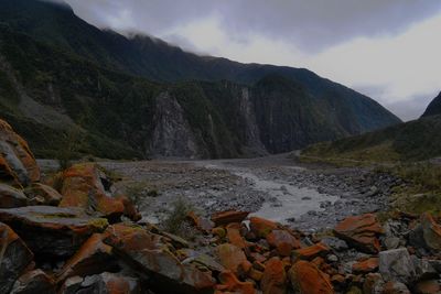 Scenic view of mountains against sky