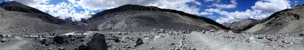 Panoramic view of people on beach