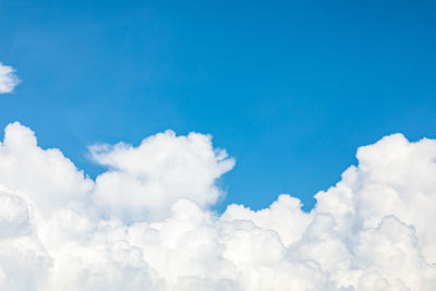 Low angle view of clouds in blue sky