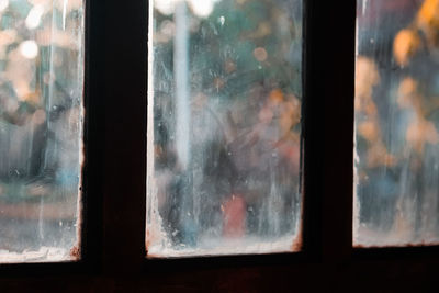 Close-up of raindrops on window