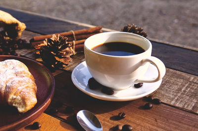 Close-up of coffee on table