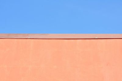 Low angle view of built structure against clear blue sky