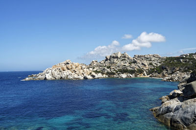 Scenic view of sea and rocks