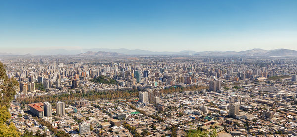 Aerial view of townscape against sky