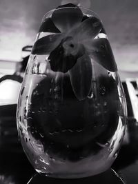 Close-up of drinking glass on table