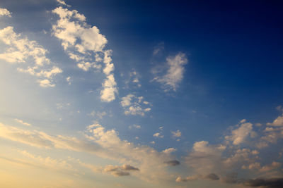 Low angle view of sky during sunset