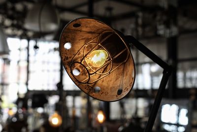 Close-up of illuminated light bulb