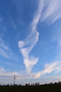 Low angle view of vapor trail in sky