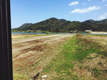 Scenic view of beach against clear sky