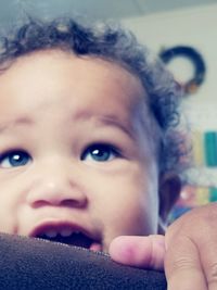 Close-up portrait of cute baby