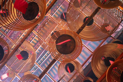 Low angle view of decoration hanging at market stall