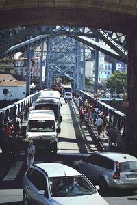 High angle view of traffic on road