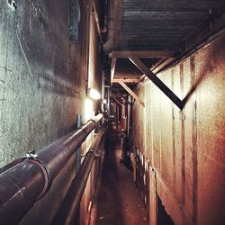 Narrow alley along buildings