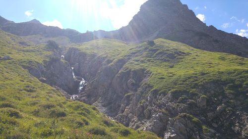 Low angle view of mountain against sky