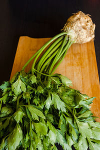 Close-up of food on cutting board