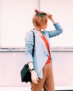 Young woman with umbrella