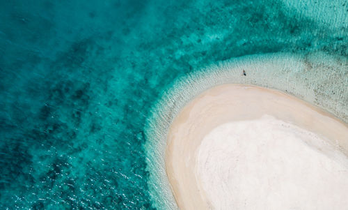 High angle view of bread on beach