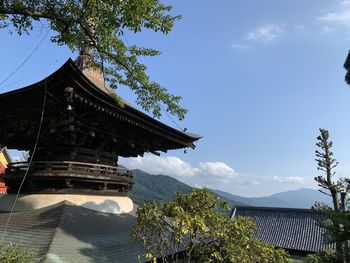 Low angle view of traditional building against sky