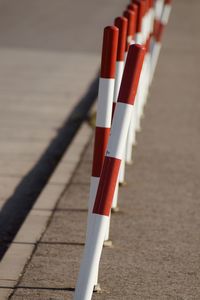 High angle view of text on road