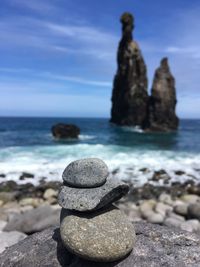 Stack of stones on beach