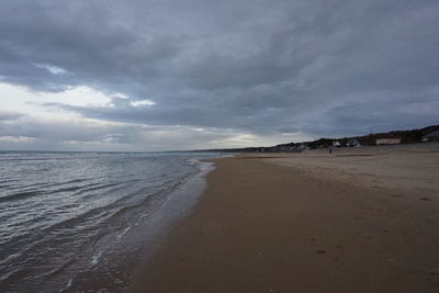 Scenic view of beach against sky