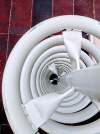 High angle view of spiral staircase