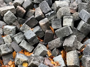 Full frame shot of stack of stones