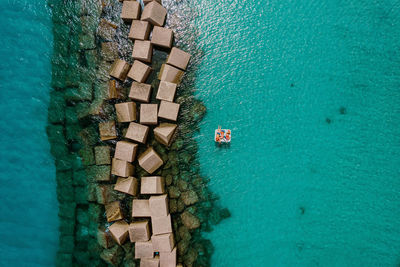 High angle view of sea