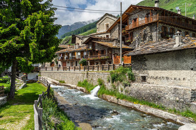 Chianale is a typical alpine village in varaita valley among piedmontese alps, italy