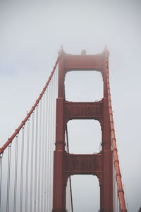 Low angle view of suspension bridge