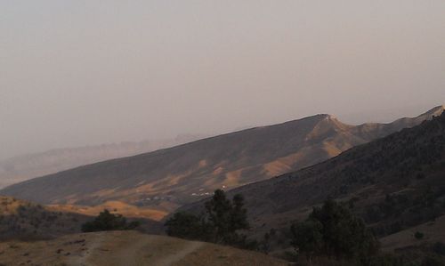 Scenic view of mountains against clear sky