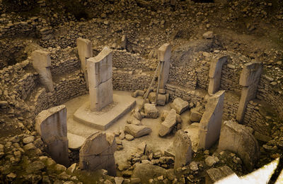 High angle view of old ruins of building