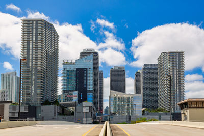 Cityscape skyline of buildings in the brickell financial district, fl