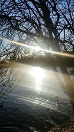 Scenic view of lake at sunset