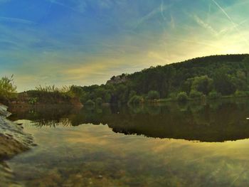 Reflection of clouds in lake