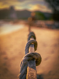Close-up of rusty chain