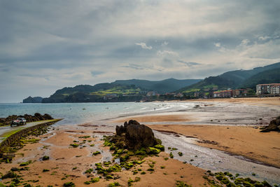 Scenic view of beach against sky