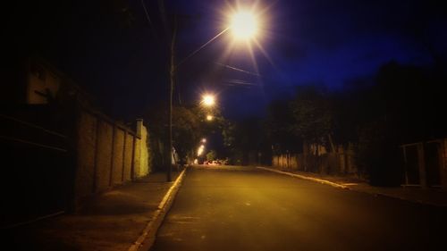 Empty road at night