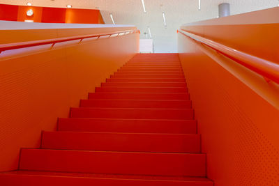 Low angle view of illuminated staircase in building