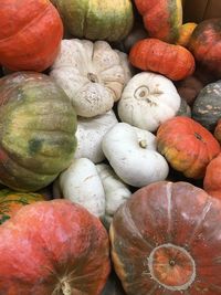 Full frame shot of pumpkins for sale at market stall