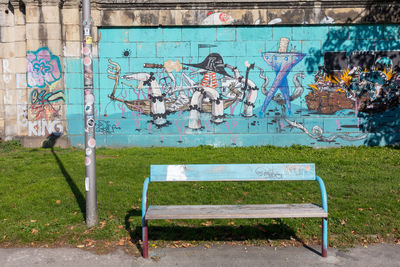 Graffiti on wall of abandoned building