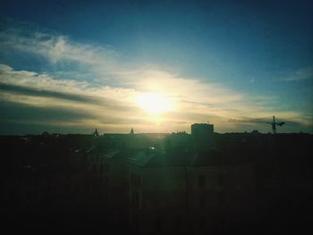 View of cityscape at sunset