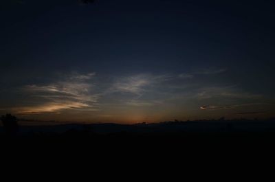 Silhouette landscape against sky during sunset