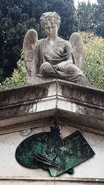 Low angle view of statue in park