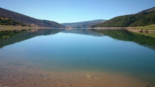 Scenic view of calm lake at sardinia island