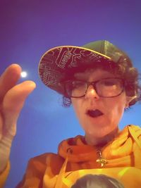 Close-up of man wearing sunglasses