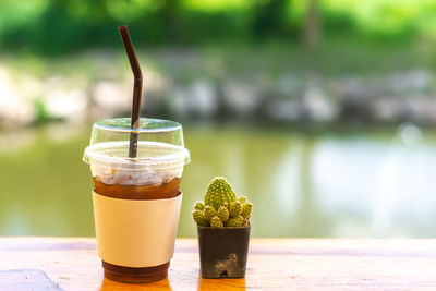 Close-up of coffee on table